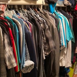 Men’s dress shirts and assorted T-Shirts